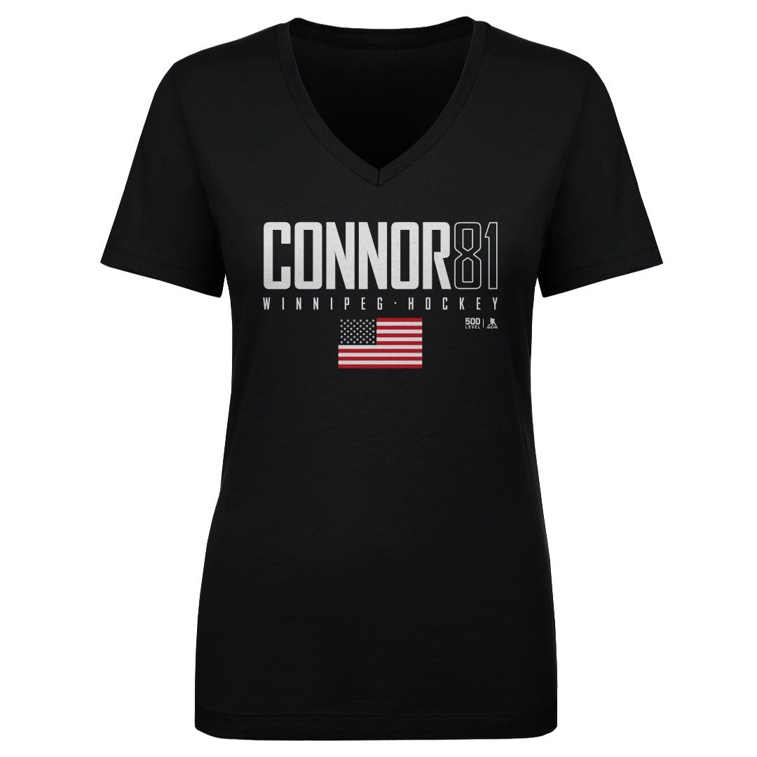 Kyle Connor Women's V-Neck T-Shirt | 500 LEVEL