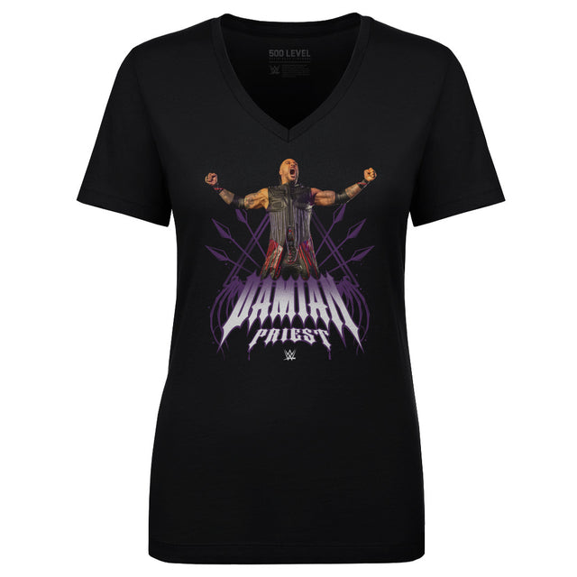 Damian Priest Women's V-Neck T-Shirt | 500 LEVEL