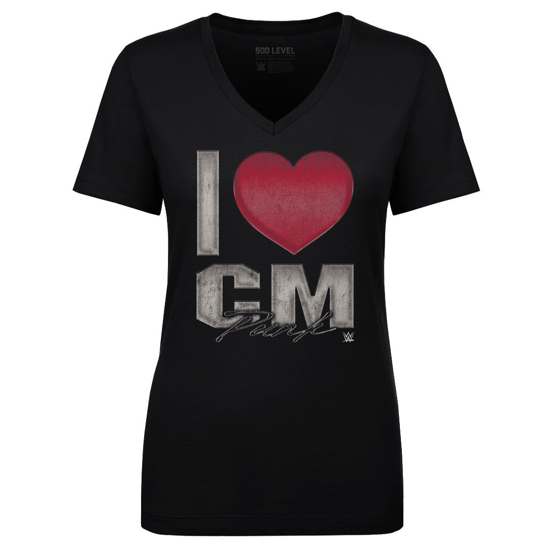 CM Punk Women's V-Neck T-Shirt | 500 LEVEL