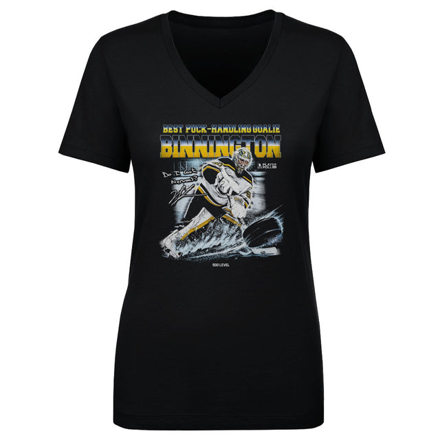 Jordan Binnington Women's V-Neck T-Shirt | 500 LEVEL