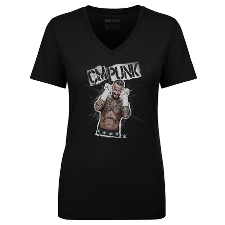 CM Punk Women's V-Neck T-Shirt | 500 LEVEL