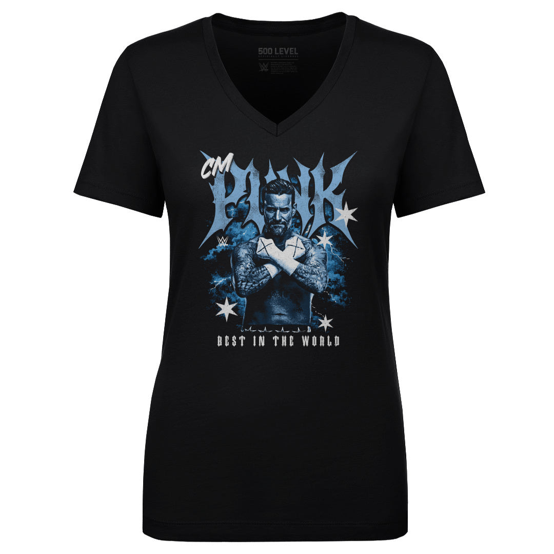 CM Punk Women's V-Neck T-Shirt | 500 LEVEL
