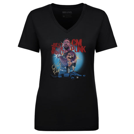 CM Punk Women's V-Neck T-Shirt | 500 LEVEL