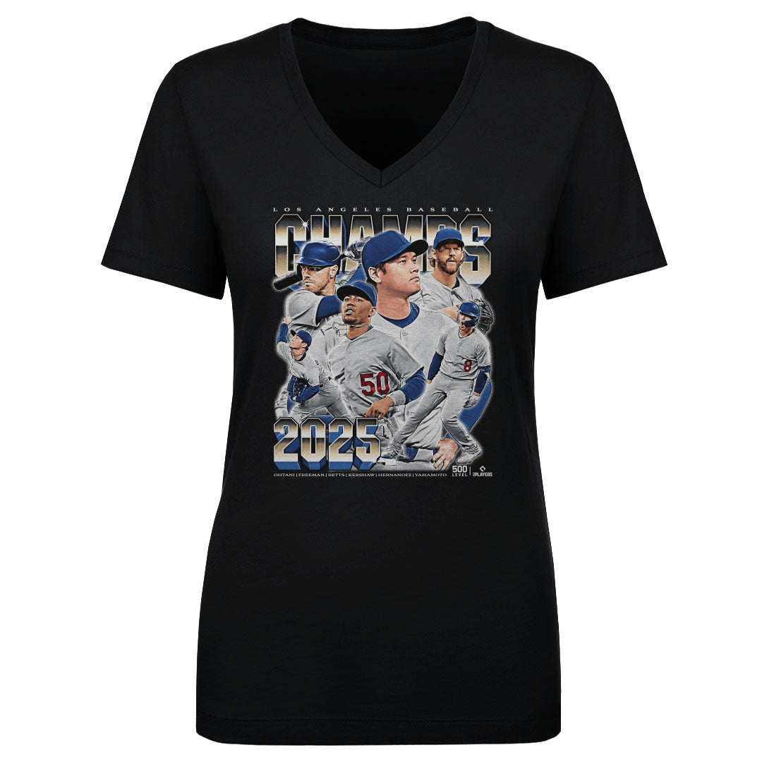 Los Angeles D Baseball Women's V-Neck T-Shirt | 500 LEVEL