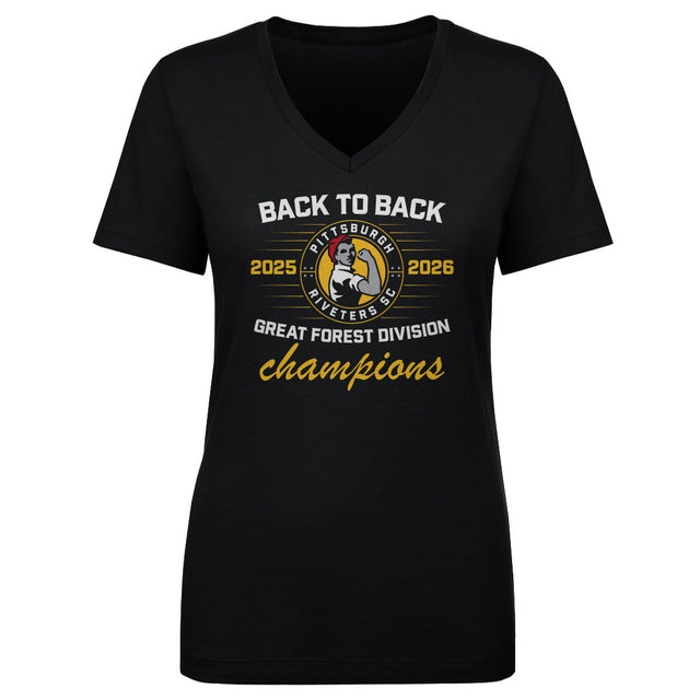 Pittsburgh Riveters SC Women's V-Neck T-Shirt | 500 LEVEL