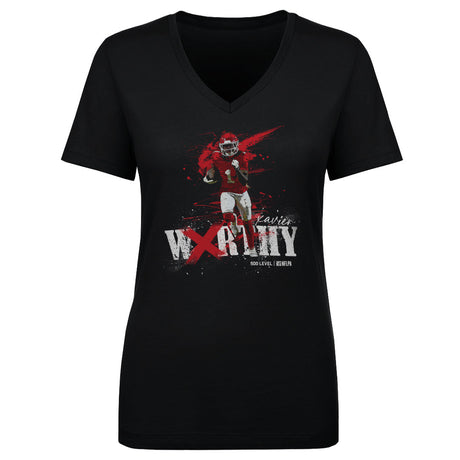 Xavier Worthy Women's V-Neck T-Shirt | 500 LEVEL