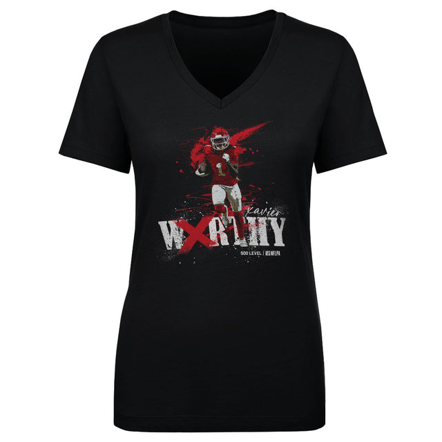 Xavier Worthy Women's V-Neck T-Shirt | 500 LEVEL