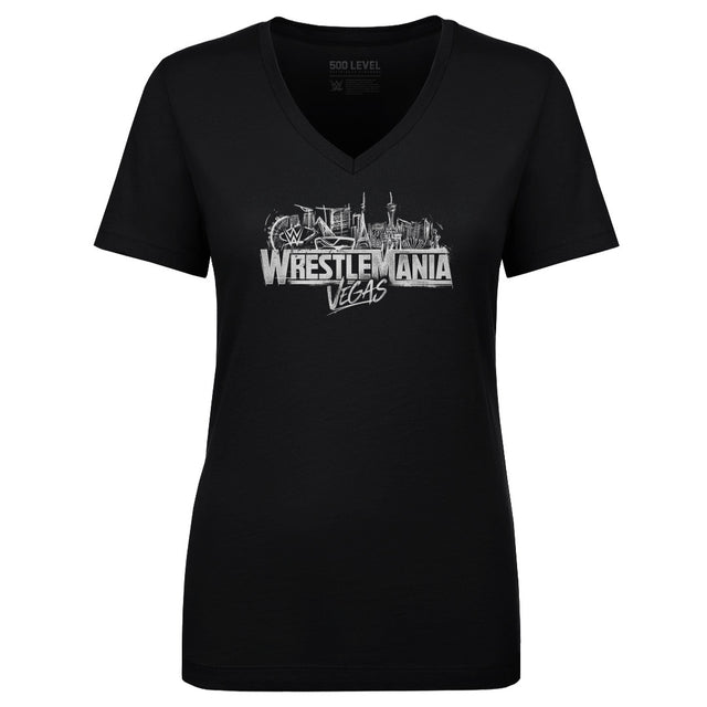 WrestleMania Women's V-Neck T-Shirt | 500 LEVEL