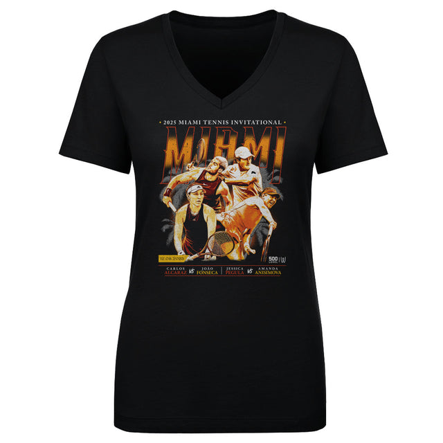 Miami Tennis Invitational Women's V-Neck T-Shirt | 500 LEVEL