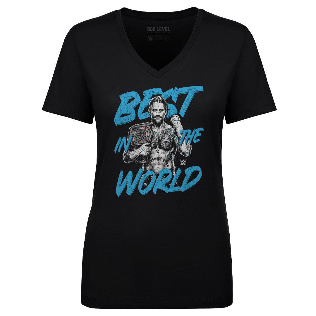 CM Punk Women's V-Neck T-Shirt | 500 LEVEL