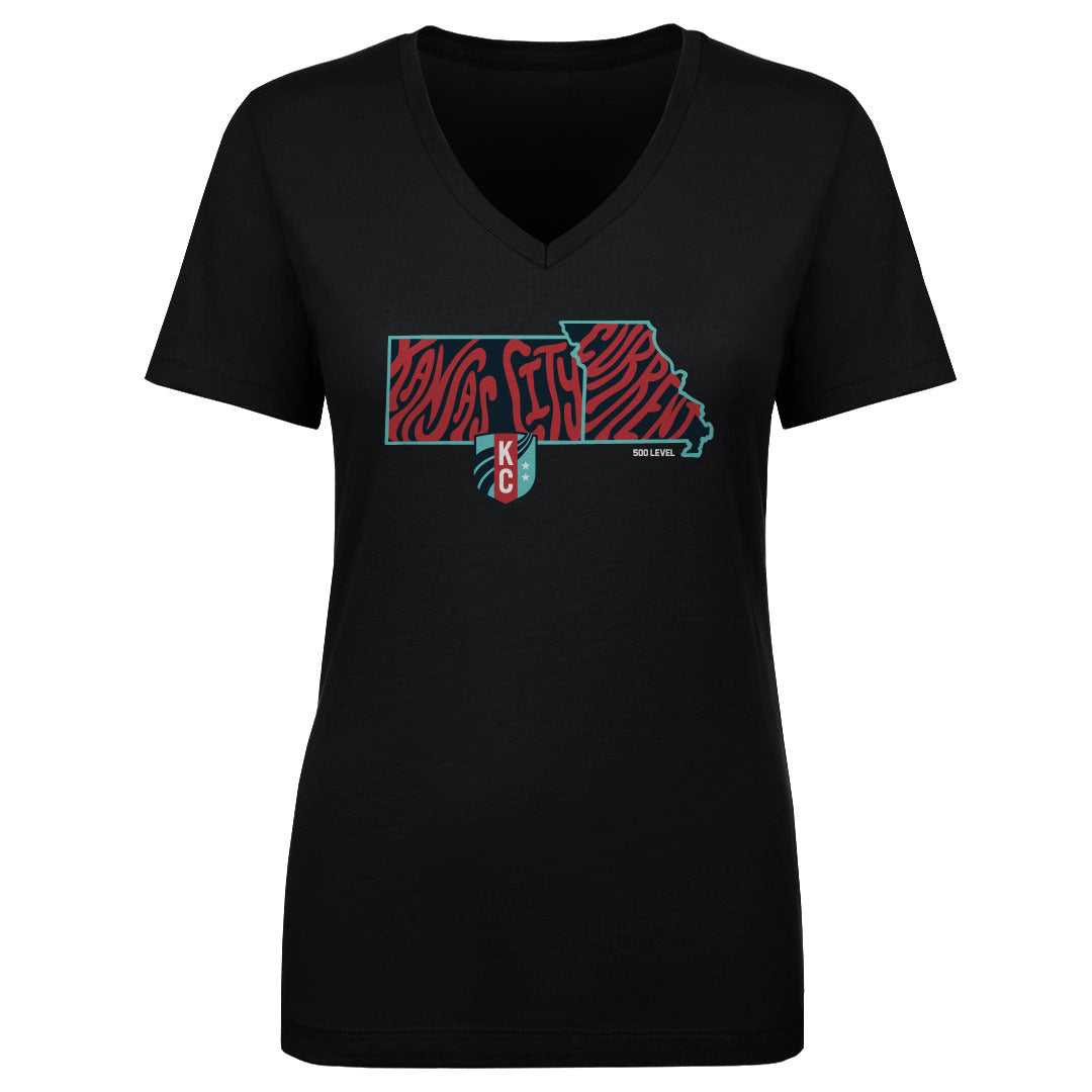 Kansas City Current Women's V-Neck T-Shirt | 500 LEVEL