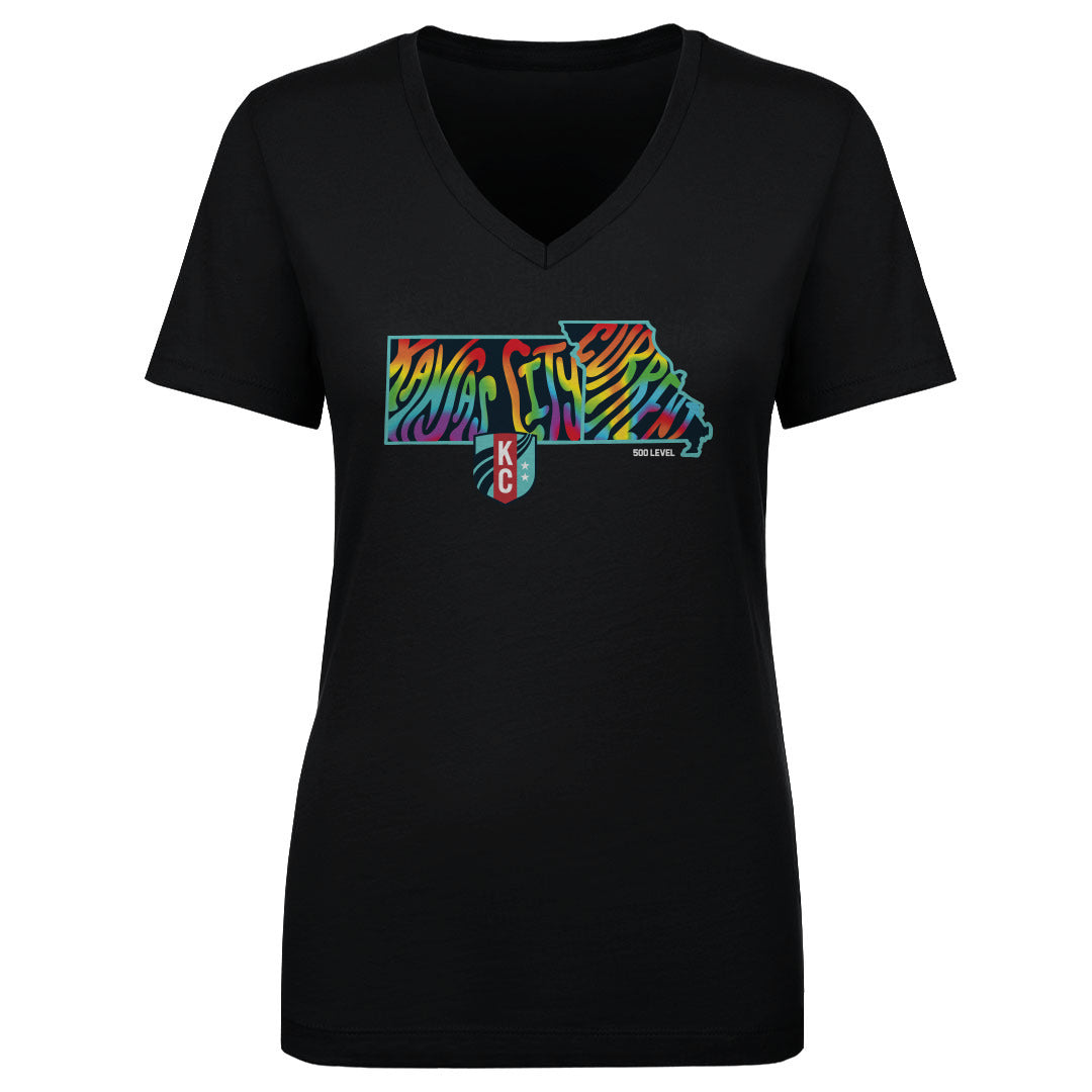 Kansas City Current Women's V-Neck T-Shirt | 500 LEVEL