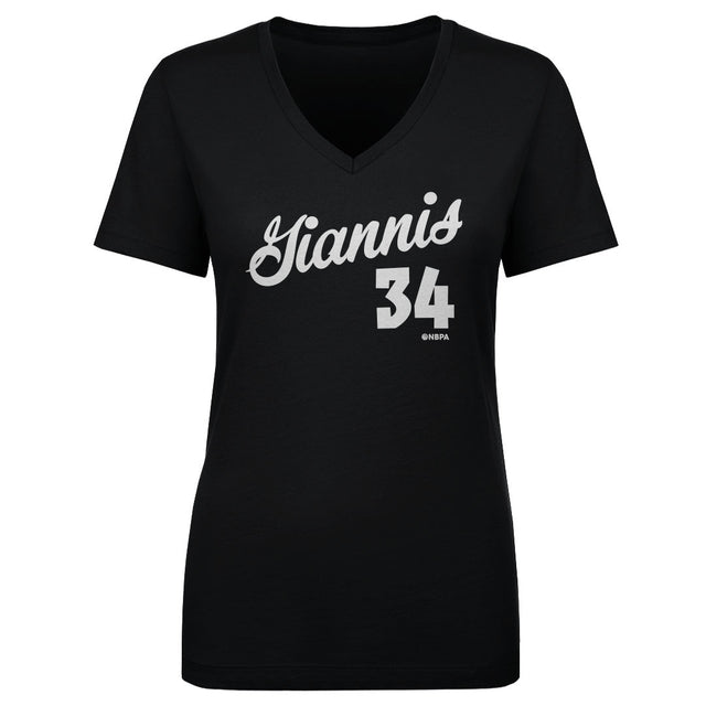 Giannis Antetokounmpo Women's V-Neck T-Shirt | 500 LEVEL