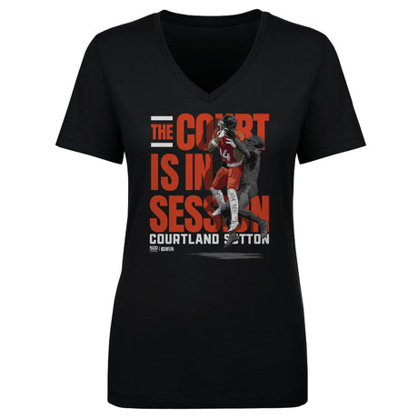 Courtland Sutton Women's V-Neck T-Shirt | 500 LEVEL
