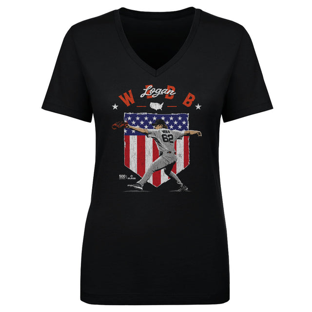 Logan Webb Women's V-Neck T-Shirt | 500 LEVEL
