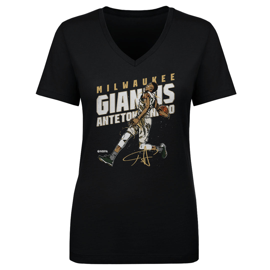 Giannis Antetokounmpo Women's V-Neck T-Shirt | 500 LEVEL