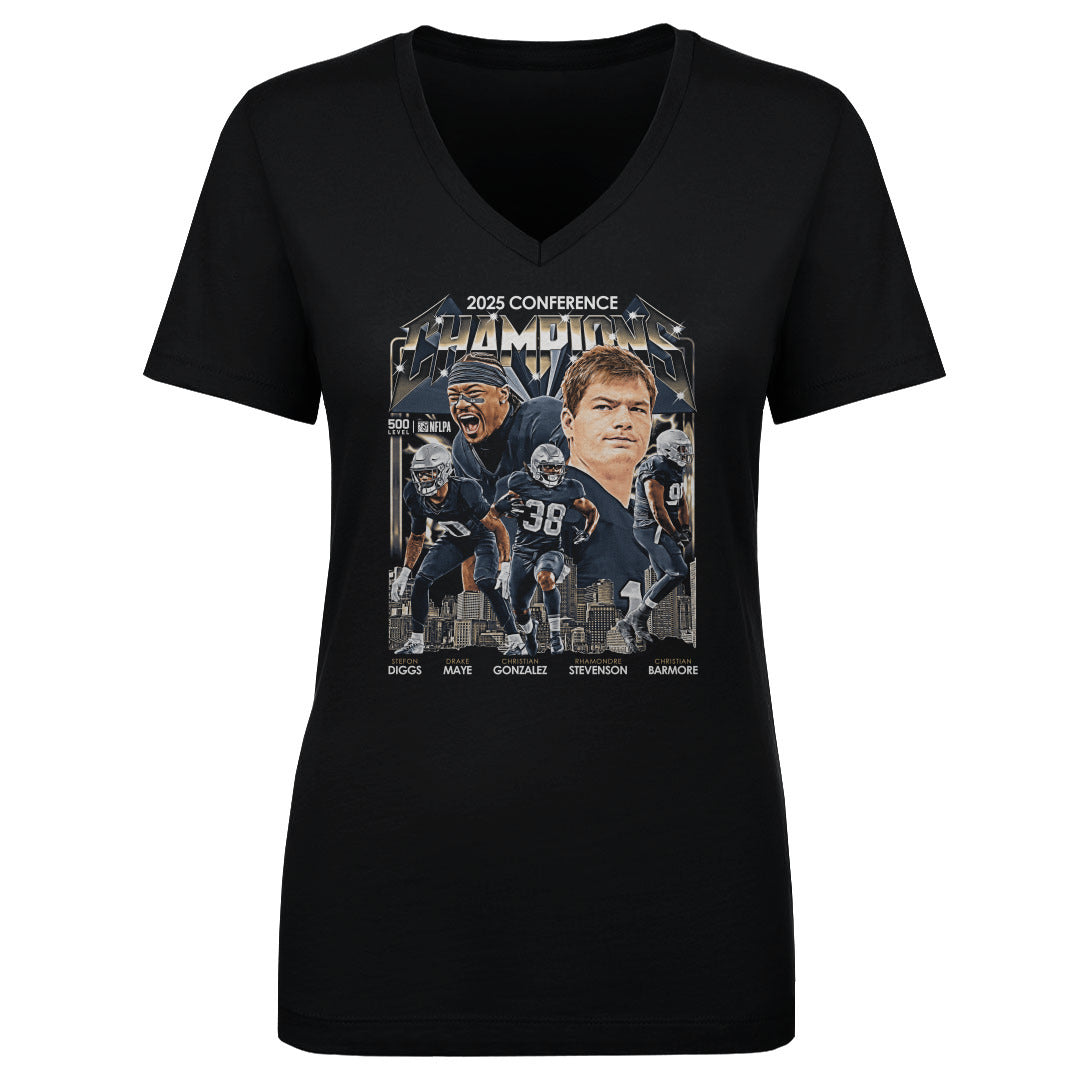New England Football Women's V-Neck T-Shirt | 500 LEVEL
