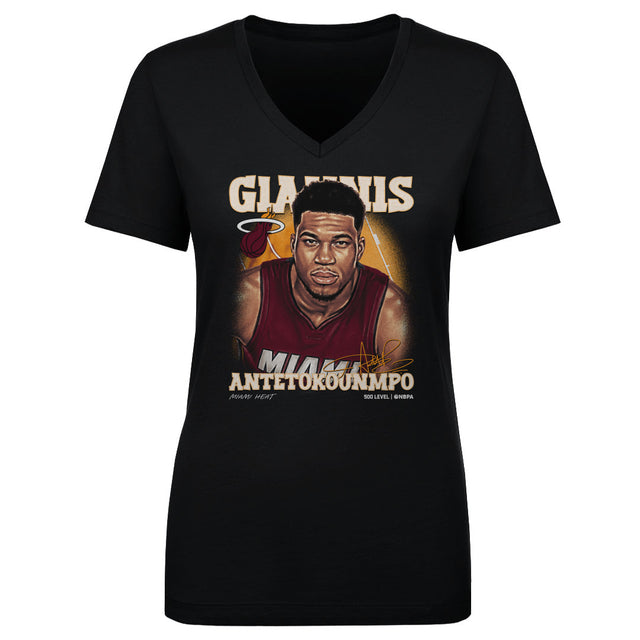 Giannis Antetokounmpo Women's V-Neck T-Shirt | 500 LEVEL