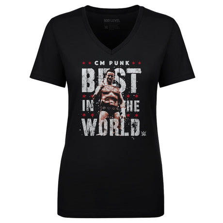 CM Punk Women's V-Neck T-Shirt | 500 LEVEL
