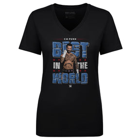 CM Punk Women's V-Neck T-Shirt | 500 LEVEL