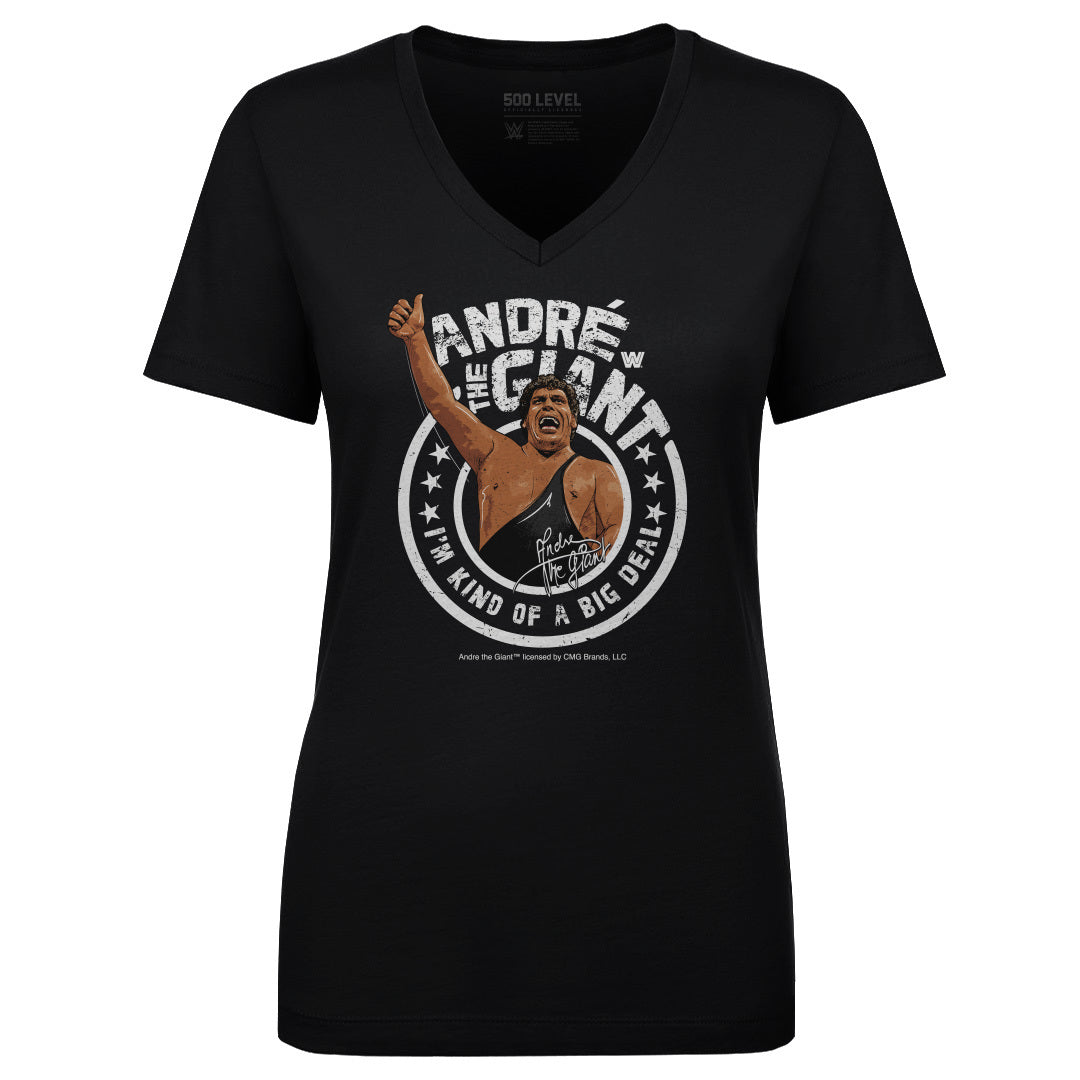 Andre The Giant Women's V-Neck T-Shirt | 500 LEVEL