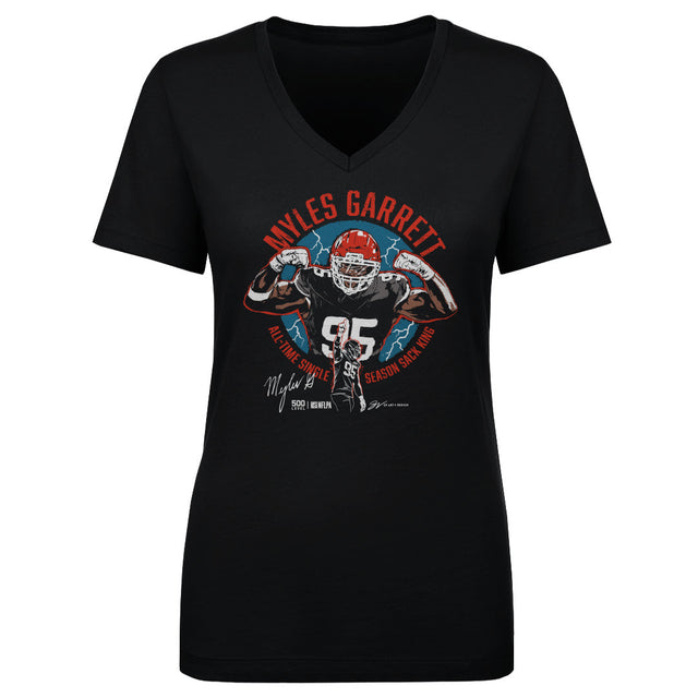 Myles Garrett Women's V-Neck T-Shirt | 500 LEVEL