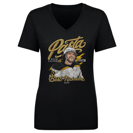 David Pastrnak Women's V-Neck T-Shirt | 500 LEVEL