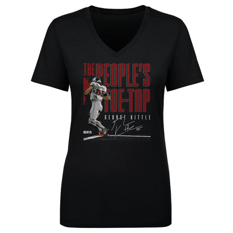 George Kittle Women's V-Neck T-Shirt | 500 LEVEL