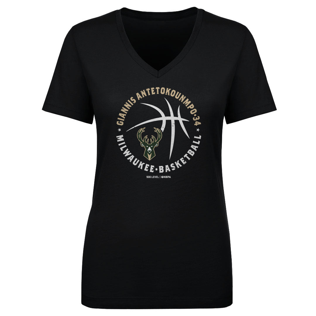 Giannis Antetokounmpo Women's V-Neck T-Shirt | 500 LEVEL