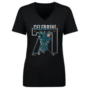 Macklin Celebrini Women's V-Neck T-Shirt | 500 LEVEL