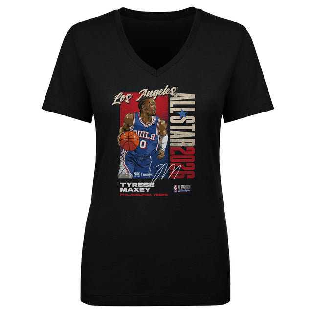Tyrese Maxey Women's V-Neck T-Shirt | 500 LEVEL