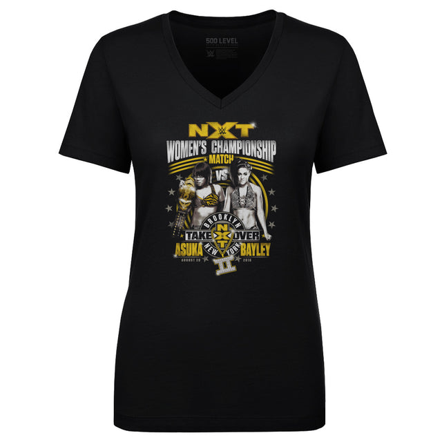 NXT Take Over Women's V-Neck T-Shirt | 500 LEVEL