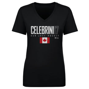 Macklin Celebrini Women's V-Neck T-Shirt | 500 LEVEL