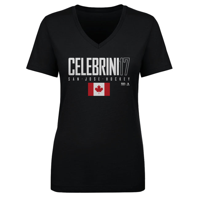 Macklin Celebrini Women's V-Neck T-Shirt | 500 LEVEL