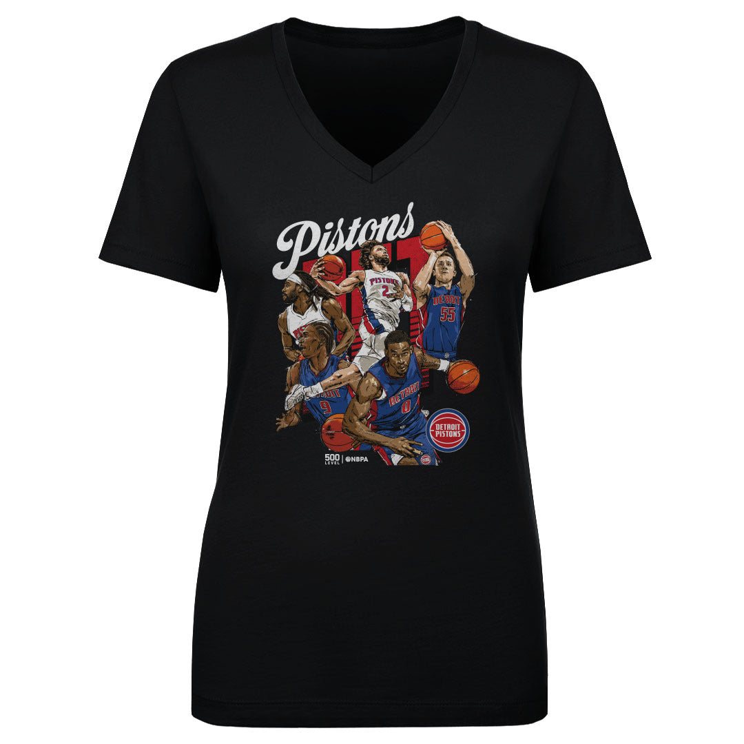 Detroit Pistons Women's V-Neck T-Shirt | 500 LEVEL