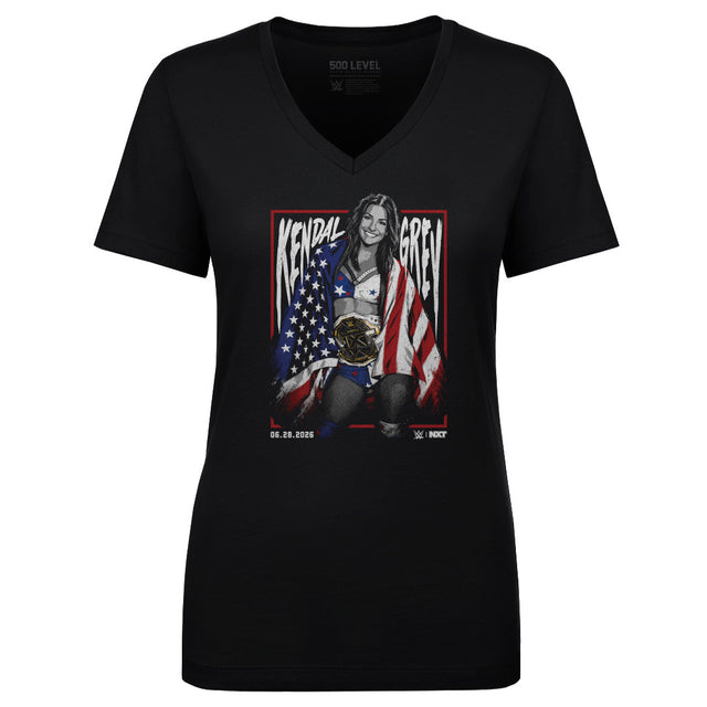 Kendal Grey Women's V-Neck T-Shirt | 500 LEVEL