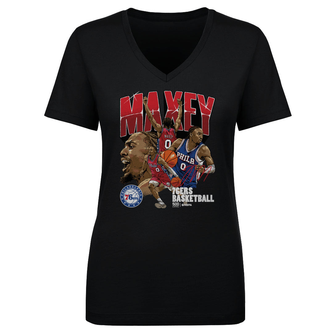 Tyrese Maxey Women's V-Neck T-Shirt | 500 LEVEL