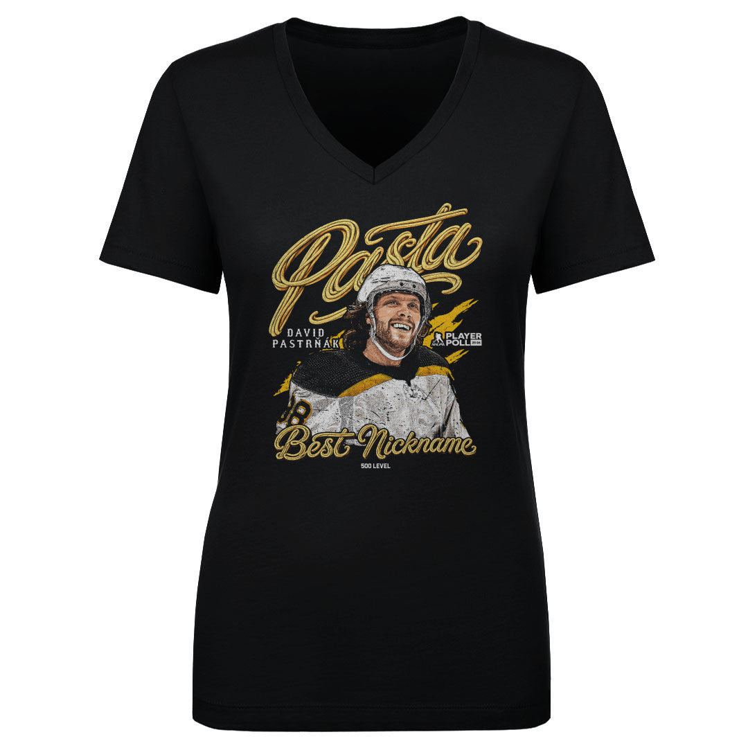 David Pastrnak Women's V-Neck T-Shirt | 500 LEVEL