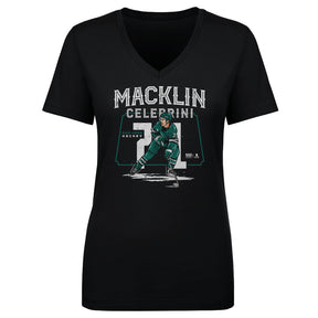 Macklin Celebrini Women's V-Neck T-Shirt | 500 LEVEL