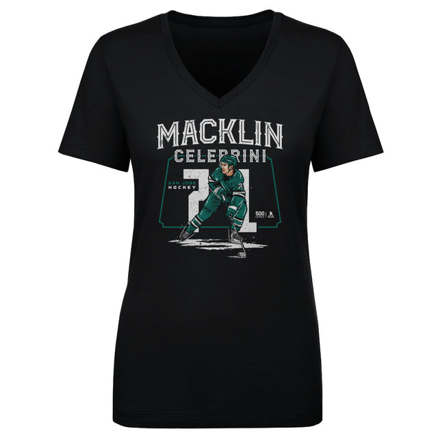 Macklin Celebrini Women's V-Neck T-Shirt | 500 LEVEL