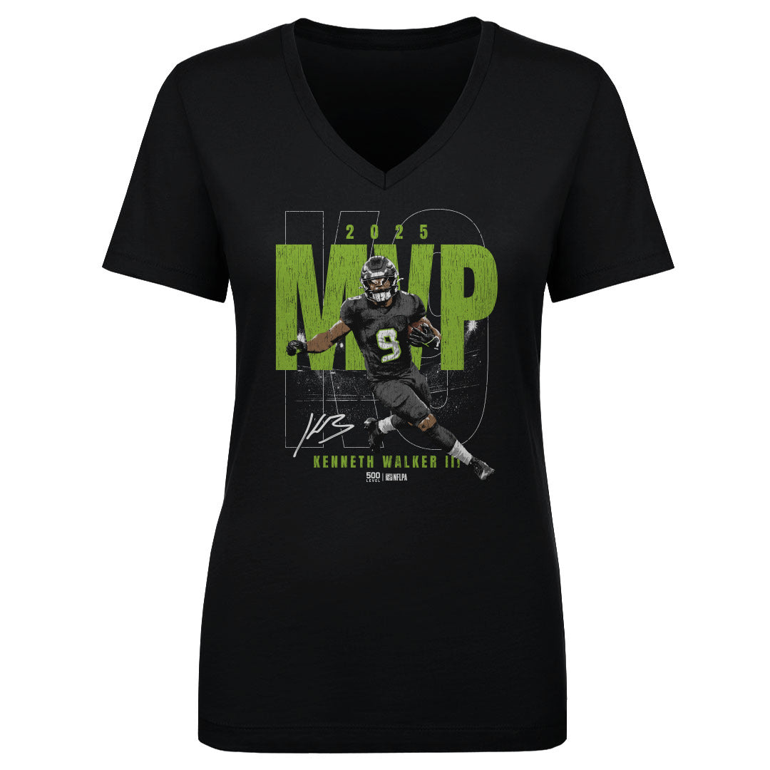 Kenneth Walker III Women's V-Neck T-Shirt | 500 LEVEL