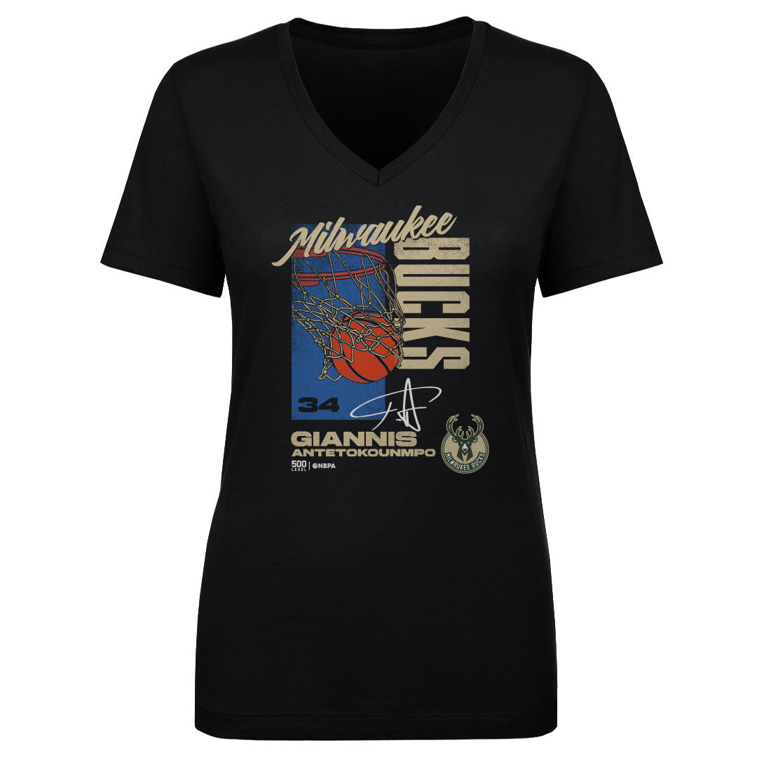 Giannis Antetokounmpo Women's V-Neck T-Shirt | 500 LEVEL
