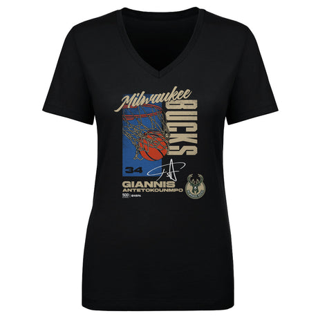 Giannis Antetokounmpo Women's V-Neck T-Shirt | 500 LEVEL