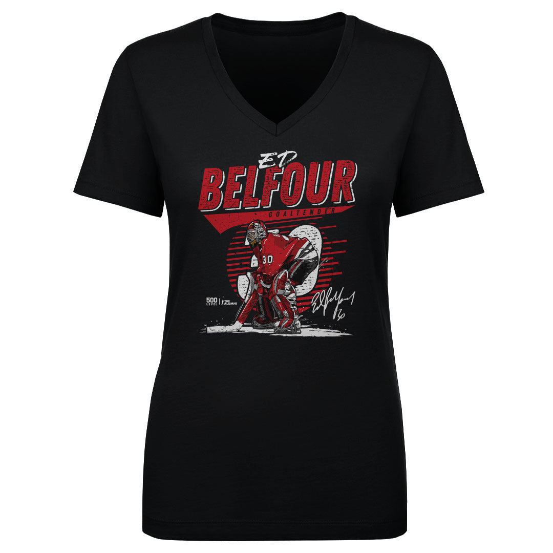 Ed Belfour Women's V-Neck T-Shirt | 500 LEVEL