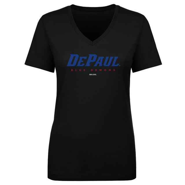 DePaul Blue Demons Women's V-Neck T-Shirt | 500 LEVEL