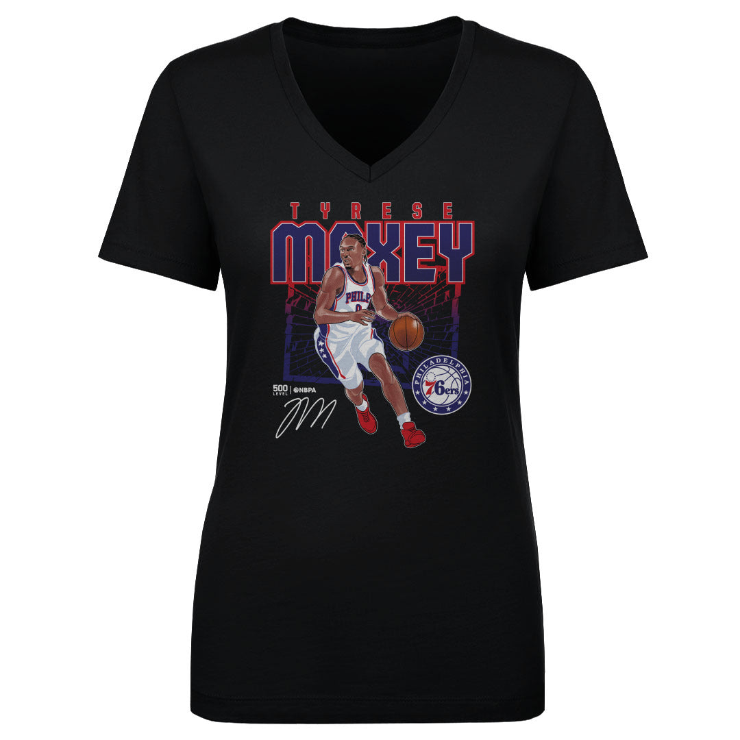 Tyrese Maxey Women's V-Neck T-Shirt | 500 LEVEL