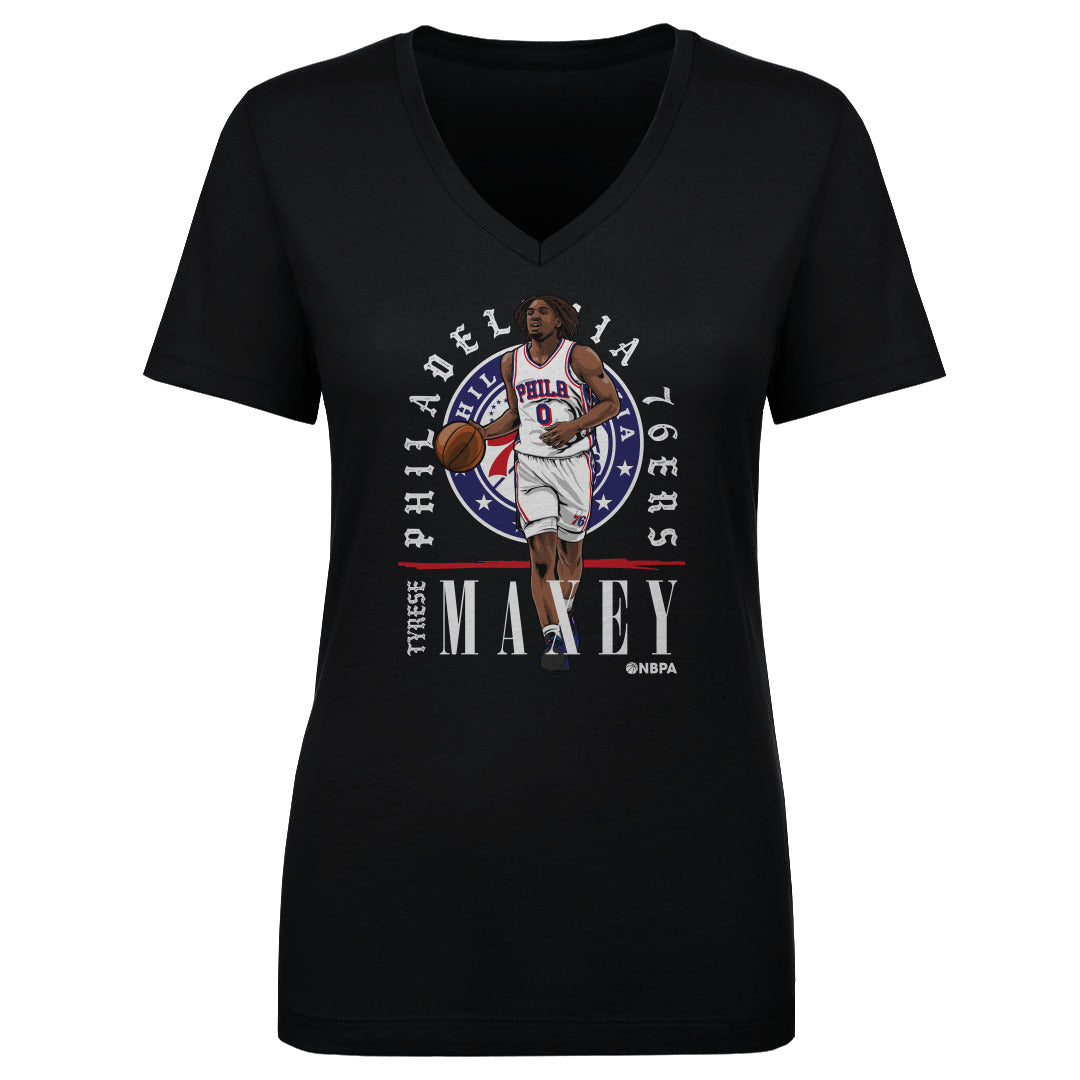 Tyrese Maxey Women's V-Neck T-Shirt | 500 LEVEL