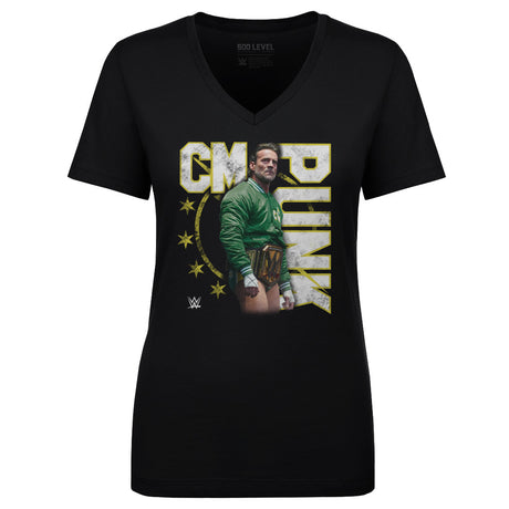 CM Punk Women's V-Neck T-Shirt | 500 LEVEL