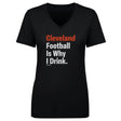 Cleveland Football Women's V-Neck T-Shirt | 500 LEVEL