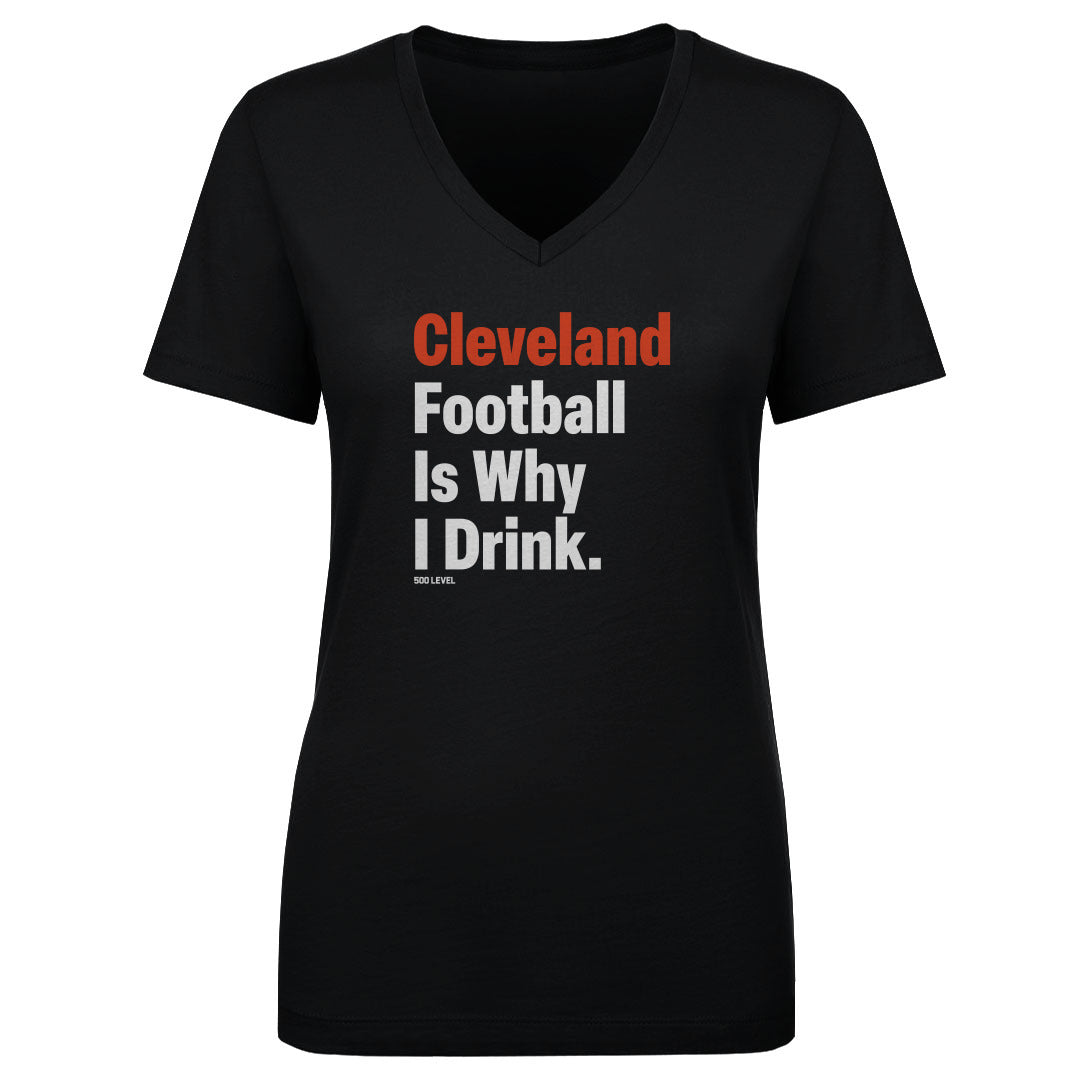 Cleveland Football Women's V-Neck T-Shirt | 500 LEVEL